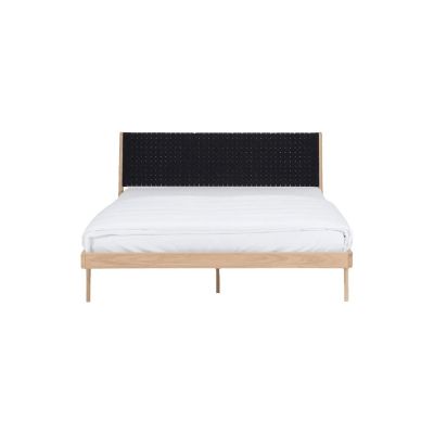 Pat matrimonial negru/în culoare naturală din lemn masiv de stejar 140x200 cm Fawn – Gazzda Pat matrimonial negru/în culoare naturală din lemn masiv de stejar 140x200 cm Fawn – Gazzda