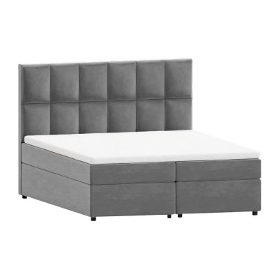 Pat boxspring gri cu spațiu de depozitare 160x200 cm Flip – Ropez