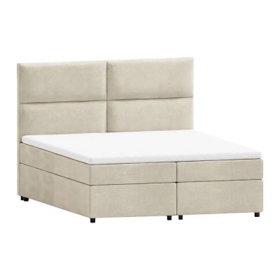 Pat boxspring bej cu spațiu de depozitare 140x200 cm Rico – Ropez