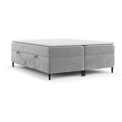 Pat boxspring gri cu spațiu de depozitare 160x200 cm Araya – Maison de Rêve