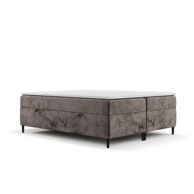 Pat boxspring maro cu spațiu de depozitare 180x200 cm Araya – Maison de Rêve