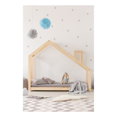 Cadru pat din lemn de pin, în formă de căsuță Adeko Mila DMS, 140 x 200 cm Cadru pat din lemn de pin, în formă de căsuță Adeko Mila DMS, 140 x 200 cm
