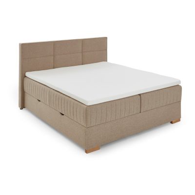 Pat boxspring bej cu spațiu de depozitare 180x200 cm Tambo – Meise Möbel