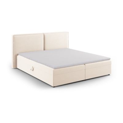 Pat boxspring crem cu spațiu de depozitare 180x200 cm Arendal – Cosmopolitan Design