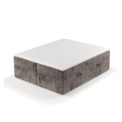 Pat boxspring maro cu spațiu de depozitare 160x200 cm Yoko – Maison de Rêve