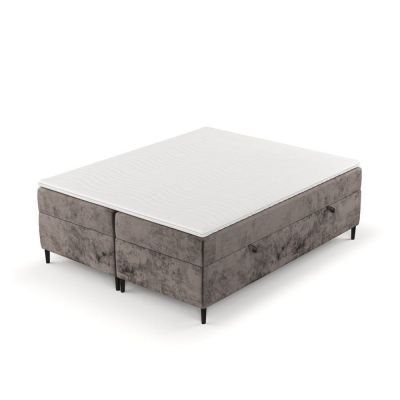 Pat boxspring maro cu spațiu de depozitare 200x200 cm Araya – Maison de Rêve