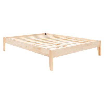 Pat în culoare naturală din lemn de molid cu somieră 90x200 cm Galaksi – Kalune Design