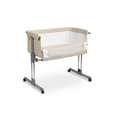 Patut co-sleeper, Caretero, Sleep2gether, Pana la 9 kg, Cu sistem de leganare, Cu setare unghiulara, Reglabil in 7 pozitii pe inaltime, Conform cu EN1130, 0-6 luni, Bej