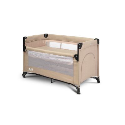 Patut pliant, Caretero, Esti, Cu doua nivele, 120x60 cm, Pana la 15 kg, Cu intrare laterala, Geanta de transport si salteluta incluse, Mecanismul de pliere simplu si rapid, Conform cu EN 716:2017-07, 0-48 luni, Maro