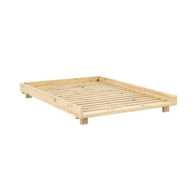 Pat matrimonial în culoare naturală din lemn de pin cu somieră 160x200 cm Social Bed – Karup Design