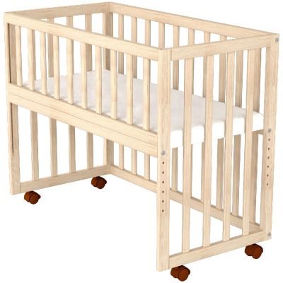 Patut copii din lemn co-sleeper Eva 94x46 cm natur