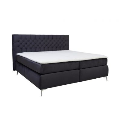 Pat boxspring 160x200 cm in negru