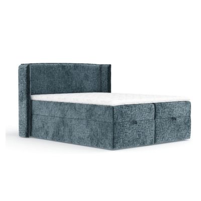 Pat boxspring albastru cu spațiu de depozitare 160x200 cm Passion – Maison de Rêve