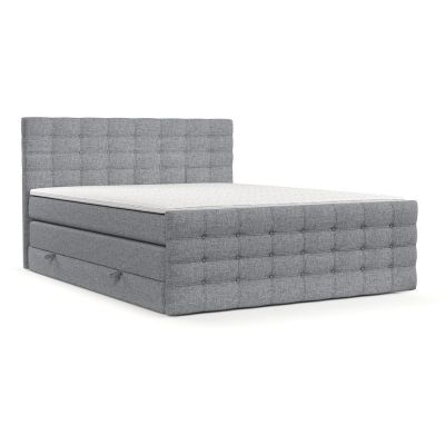 Pat boxspring gri cu spațiu de depozitare 200x200 cm Blend – Maison de Rêve