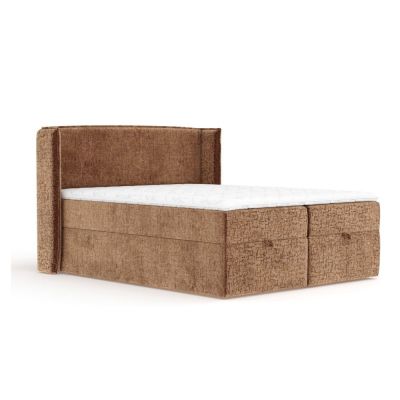 Pat boxspring portocaliu cu spațiu de depozitare 200x200 cm Passion – Maison de Rêve