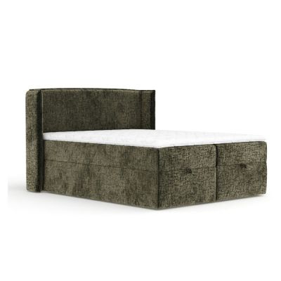 Pat boxspring verde închis cu spațiu de depozitare 160x200 cm Passion – Maison de Rêve