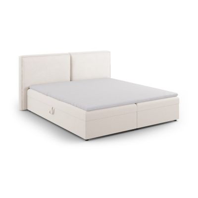 Pat boxspring crem cu spațiu de depozitare 160x200 cm Arendal – Cosmopolitan Design