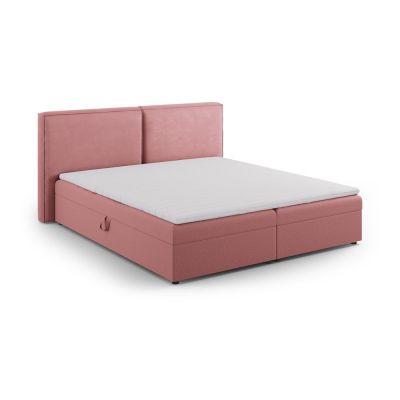 Pat boxspring roz cu spațiu de depozitare 140x200 cm Arendal – Cosmopolitan Design