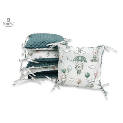 Aparatoare pentru patut, MimiNu, Cu 6 pernute, Cu fermoar, Cu husa lavabila, Pentru patut 120X60 cm, Din bumbac si tesatura pufoasa Minky, Materiale certificate Oeko Tex Standard 100, Minky Parachutes Olive Aparatoare pentru patut, MimiNu, Cu 6 pernute, Cu fermoar, Cu husa lavabila, Pentru patut 120X60 cm, Din bumbac si tesatura pufoasa Minky, Materiale certificate Oeko Tex Standard 100, Minky Parachutes Olive